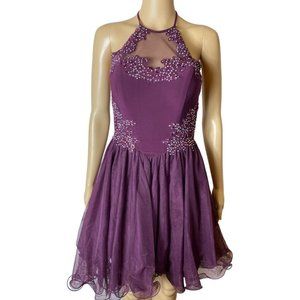 Blondie Nites  Purple Formal Dress Halter Size 3